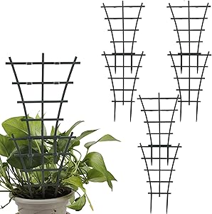NMFIN 6Pcs Plastic Climbing Trellis, Plant Vine Leaf Support Stakes,Flower Plant Climbing Frame, Trellises for Potted Climbing Plant Vines Vegetables Climbing Stakes