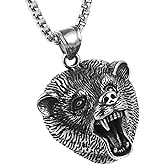 AsAlways Animal Necklace for Men Stainless Steel Pet Pendant Jewelry Gift