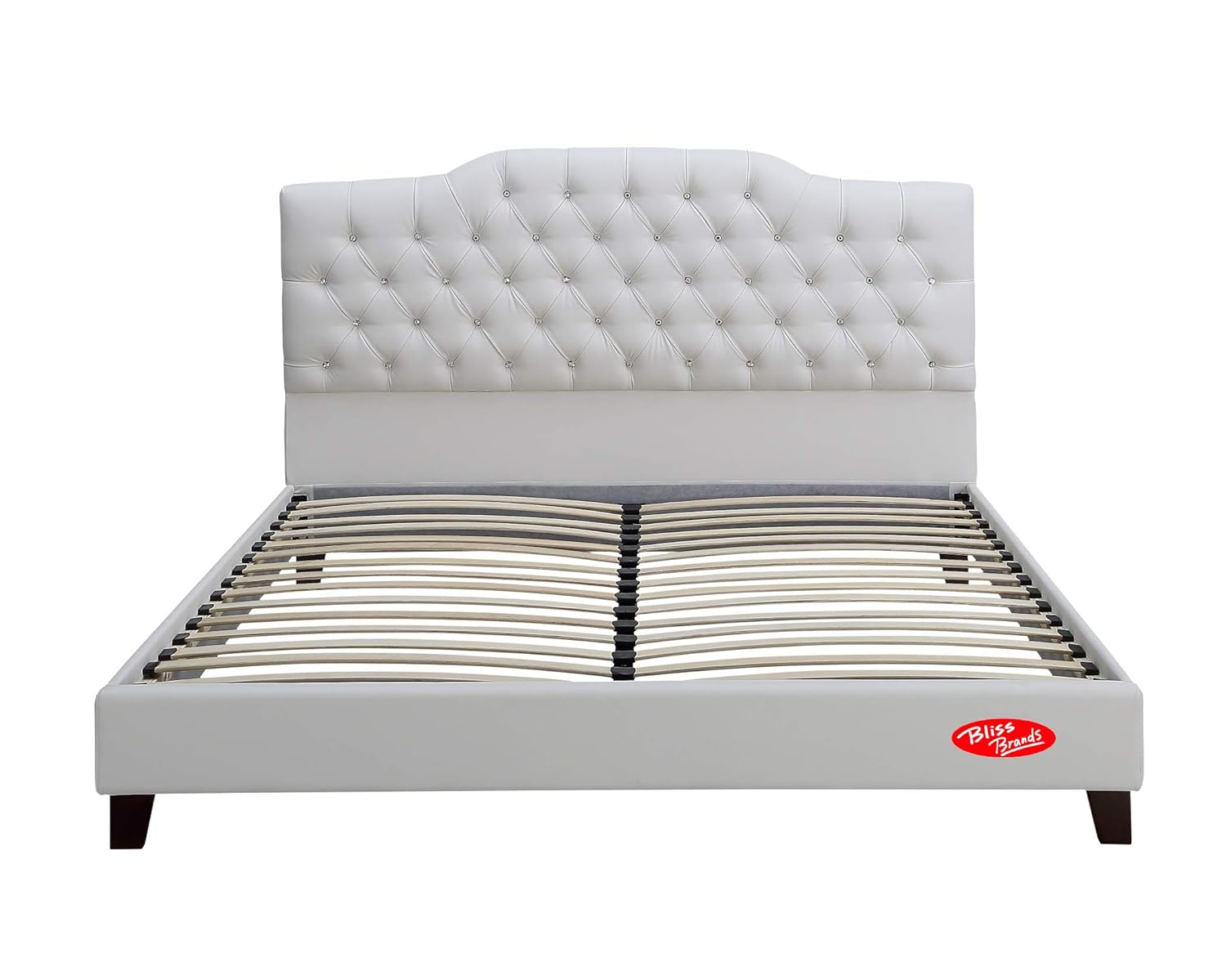 Bliss Brands Bed Frame (White), Cal King Sized with