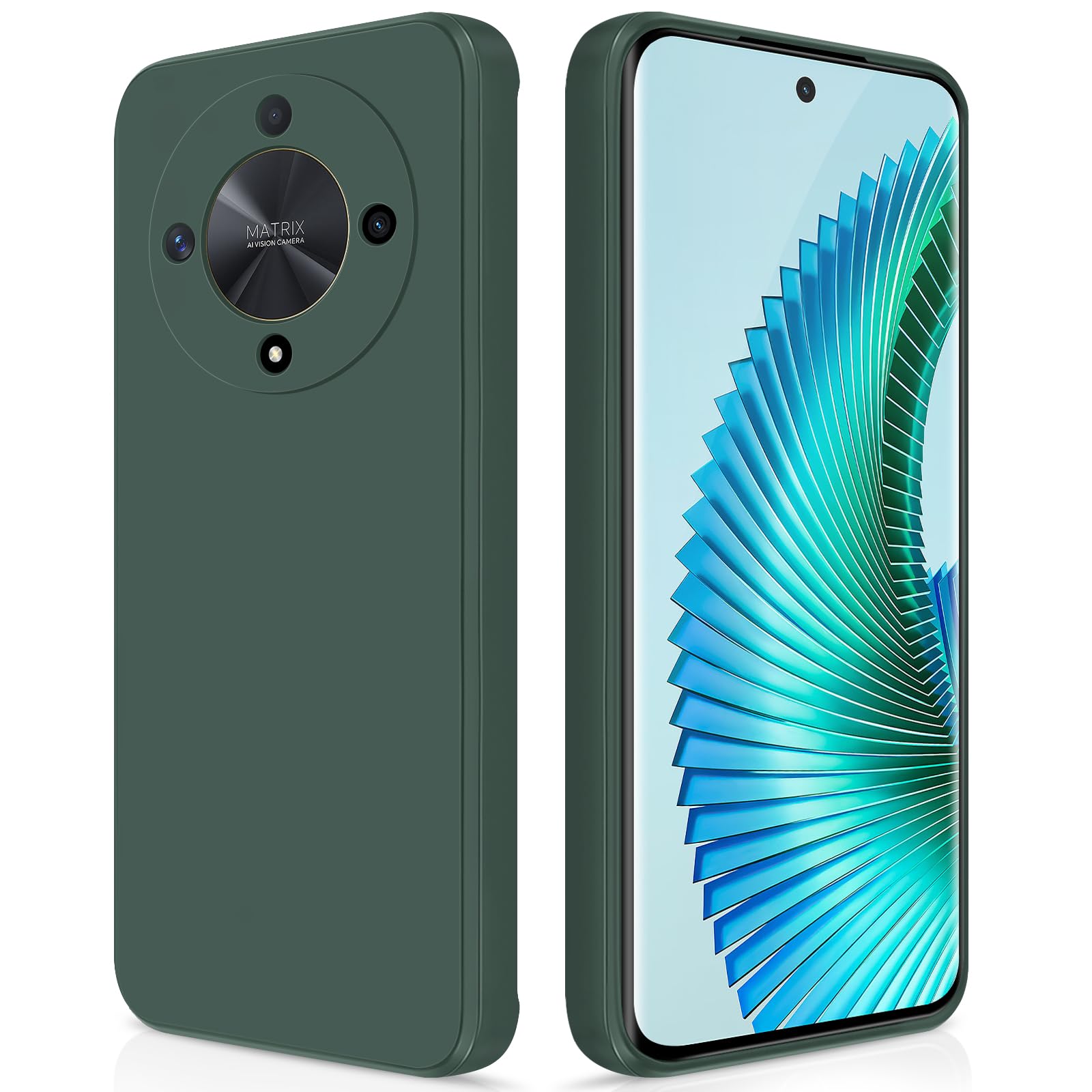 GiiYoon Case Compatible with Honor Magic 6 Lite, Silky-Soft Touch Full-Body Protective Phone Silicone Case, Shockproof Cover with Microfiber Lining, Green — image 1