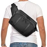 Large Crossbody Waist Bag Tactical Fanny Pack for Men Hip Bum Bag with Water Bottle Holder Adjustable Belt, Workout Traveling Casual Running Hiking Cycling