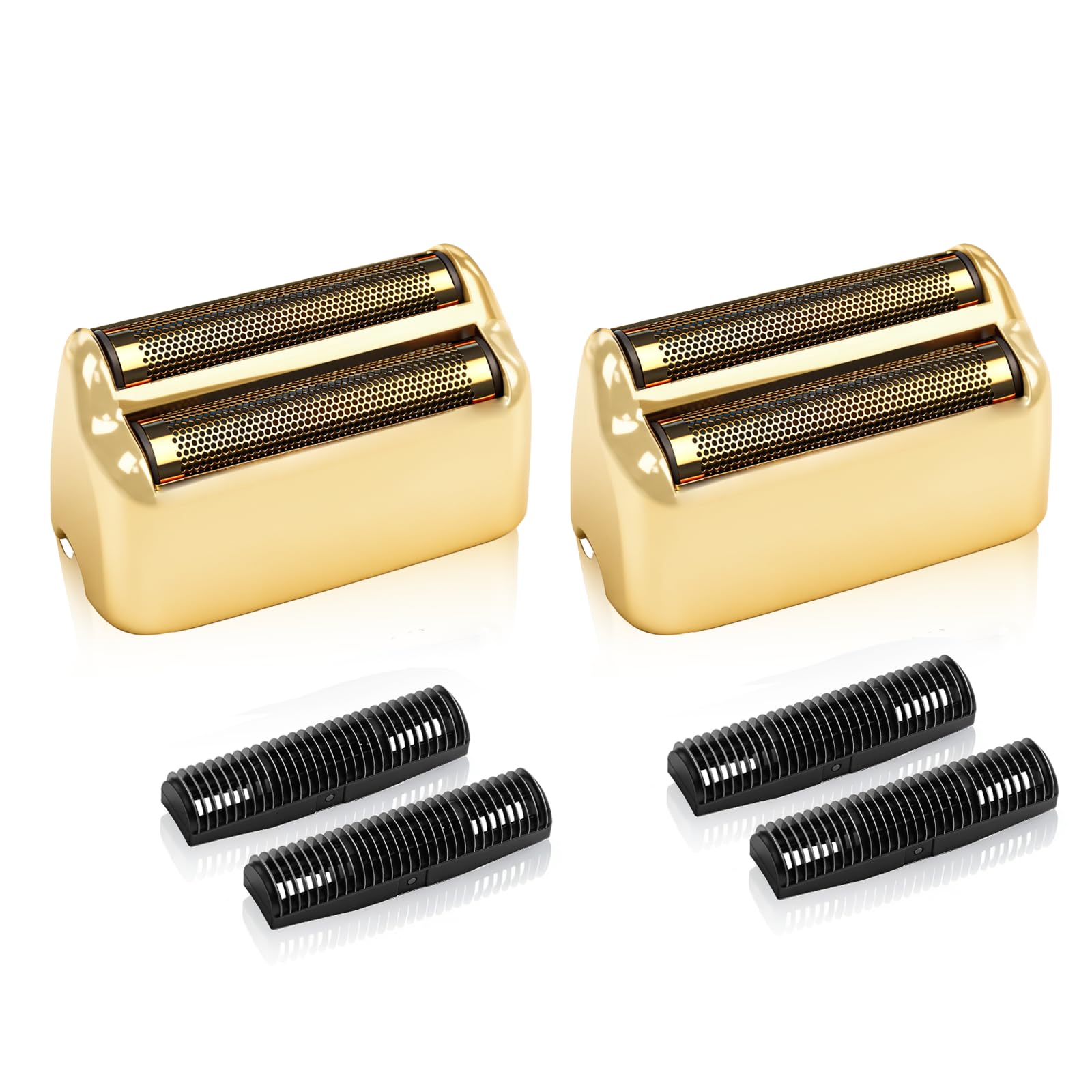 Photo 1 of 2 Pack Shaver Replacement Foil and Cutters Compatible with BaBylissPRO Double FXFS2 Metal Shaver foil Replacement,Golden