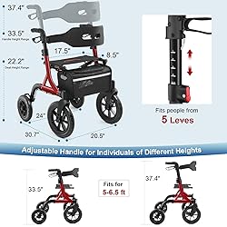 MAXWALK Walkers for Seniors, Rollator Walker with