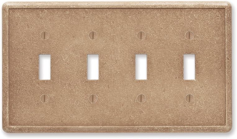 Quad Toggle Noche Tumbled Textured Cast Stone Decorative Wall