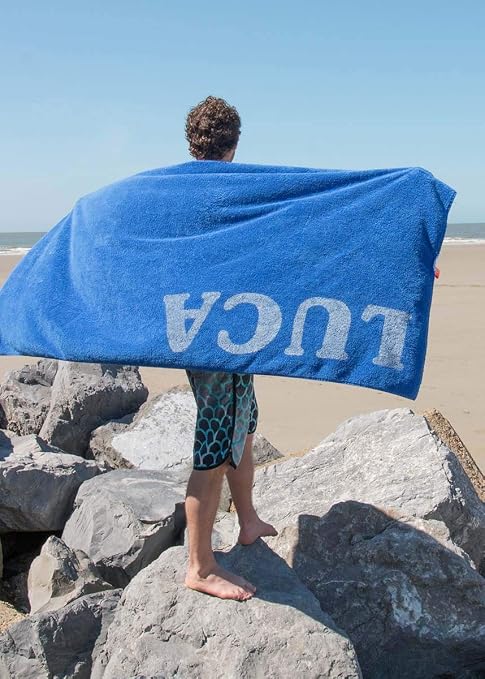 Slt S Serviette De Plage Avec Nom Imprimé Personnalisé