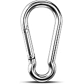 Large Carabiner Clip Hooks, 1pc 5.5 inch Carabiner Heavy Duty, 304 Stainless Steel Spring Snap Hook Fits Camping Hanging Hiking Weight Lifting, Metal Clips for Rope or Chain