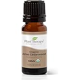 Plant Therapy Organic Atlas Cedarwood Essential Oil 100% Pure, USDA Certified Organic, Undiluted, Natural Aromatherapy for Di