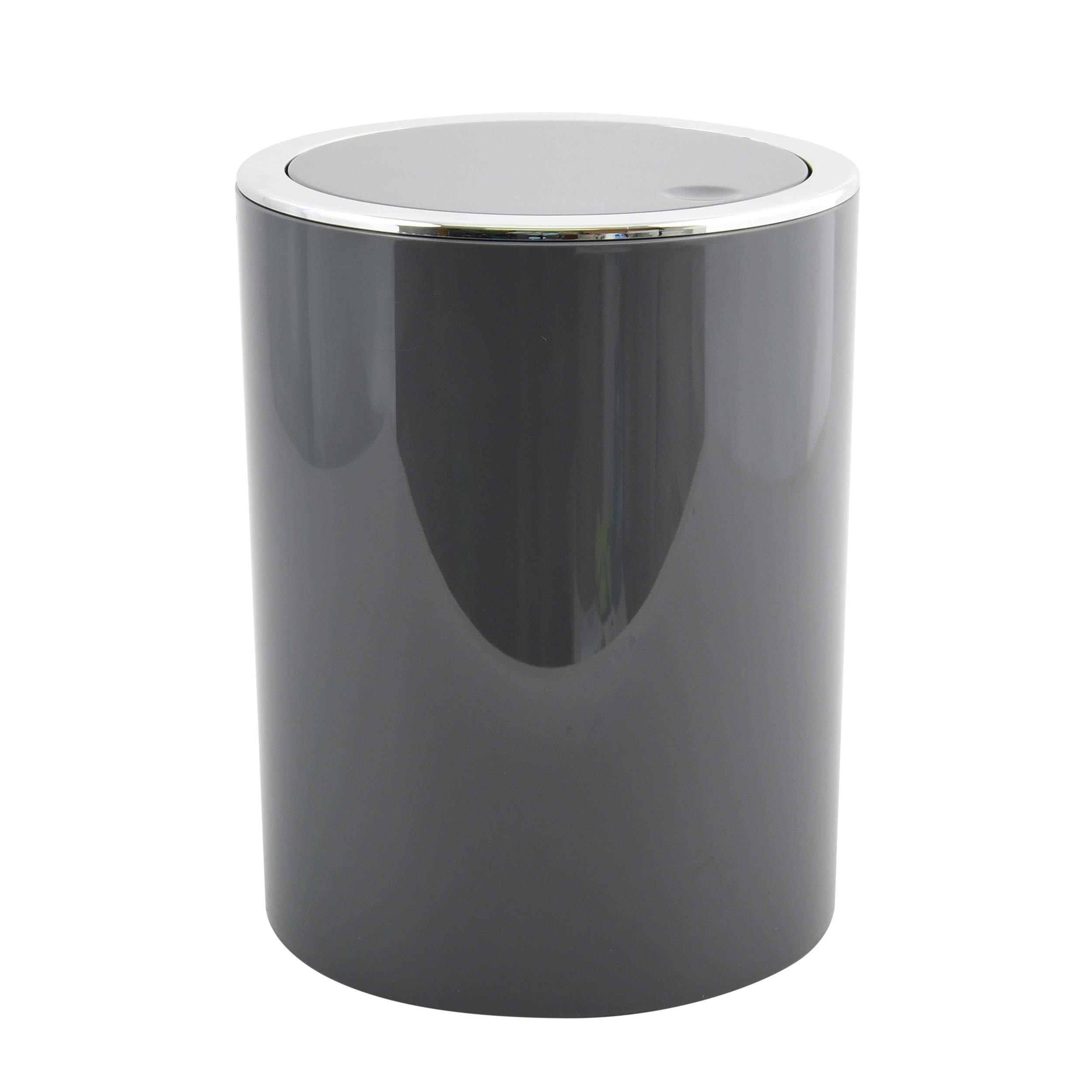 MSV KAMAKA Collection 6 Litre ABS Plastic Rubbish Bin, Grey, Diameter 18.5 x 26 cm