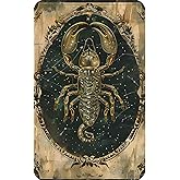 Twelve Constellations Scorpio Zodiac Metal Tin Sign,Celestial Star Sign Home Decor,Retro Astrology Wall Art for Living Room,Bar,ManCave,Vintage Horoscope Plaque for Astrology Lovers 12x8inch