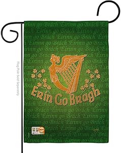 Breeze Decor Erin Go Bragh Garden Flag Spring St Patrick Shamrock Leprechaun Lucky Coin Holiday March Irish Clover House Decoration Banner Small Yard Gift Double-Sided, 13"x 18.5", Made in USA