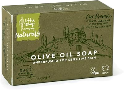 Little Soap Company Olive Oil Soap Bar 100g Unperfumed Vegan Cruelty-Free