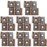 8 Pcs 47x47mm Double Acting Hinges Furniture Folding Screen Hinges, Antique Red