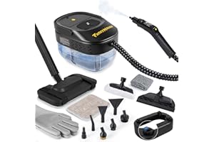 FANCYMOUSE Steam Cleaner, 3-Level Adjustable Handle, 15s Heat-Up, 1500W Steamer for Cleaning, Rolling System, Portable Steamer for Cleaning with Mop & 17-Piece Kit for Home, Car, Grout, Tile, Couch, Kitchen