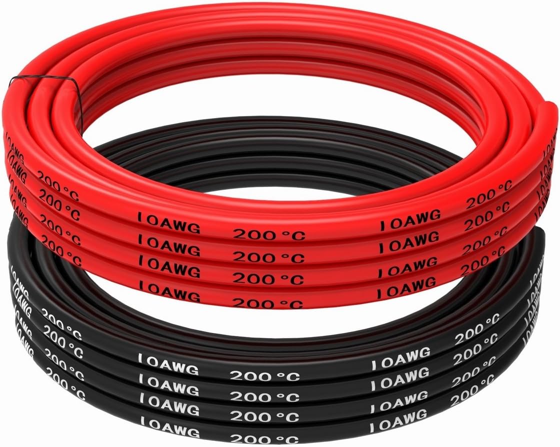 TUOFENG 10 Gauge Electrical Cable 10 AWG Silicone Wire Hook Up Wire