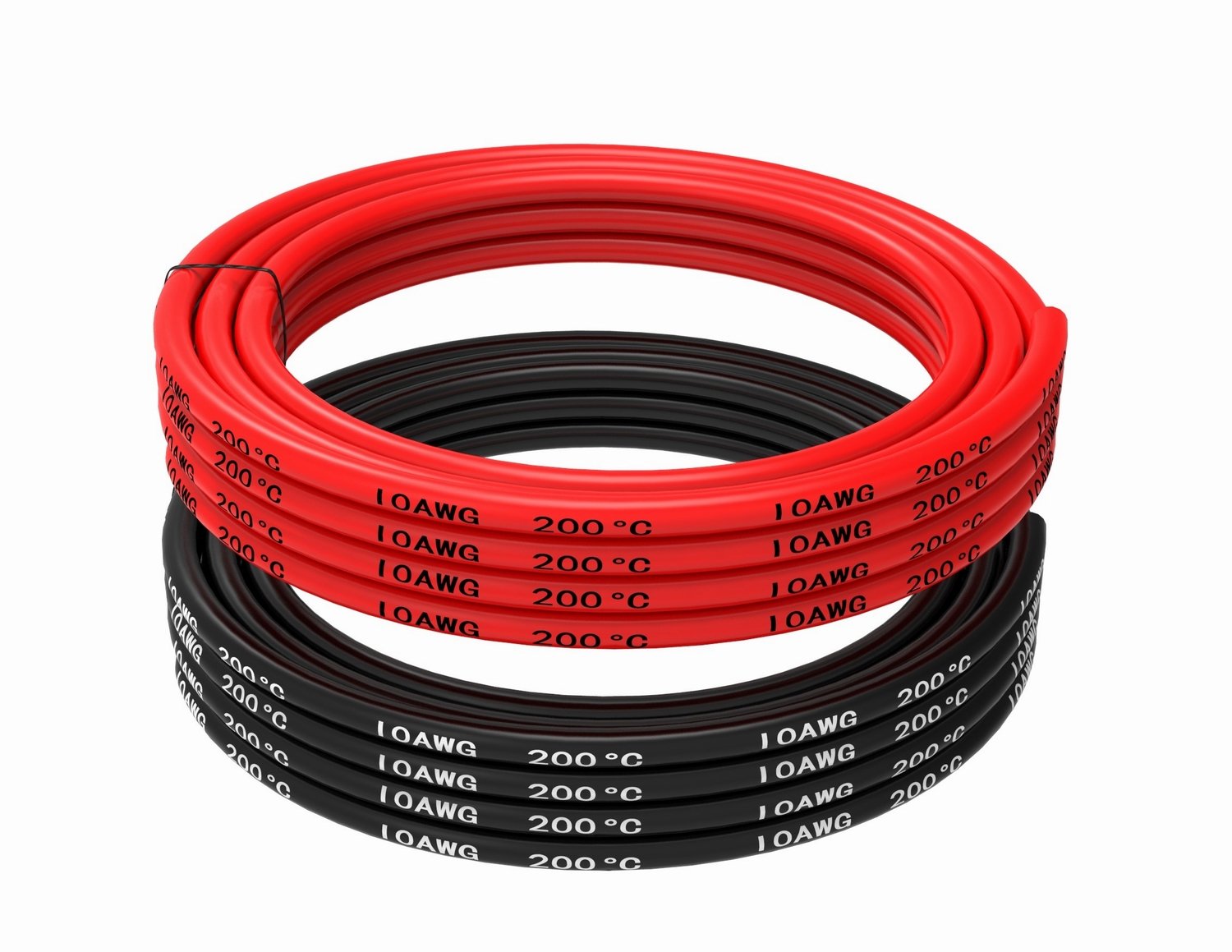 TUOFENG 5.3mm² Electrical Wire 10 AWG Silicone Wire Hook Up Wire Cable [3 m Black and 3 m Red] Flexible of Tinned Copper Wires for DIY RC Aircraft Auto Battery Clamp Cable