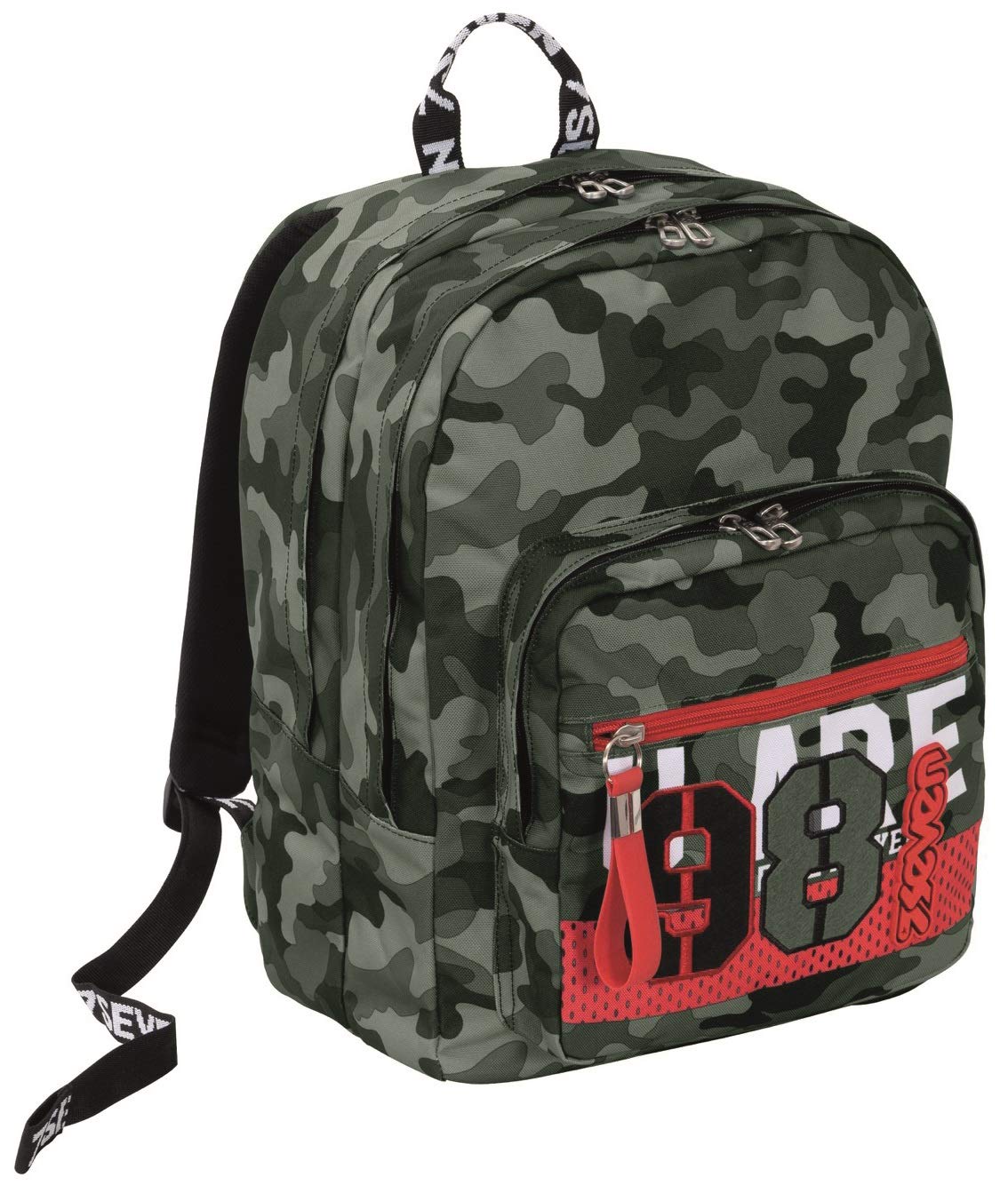 Seven Fitcrew Extra School Backpack, Green, Double Compartment, School and Leisure