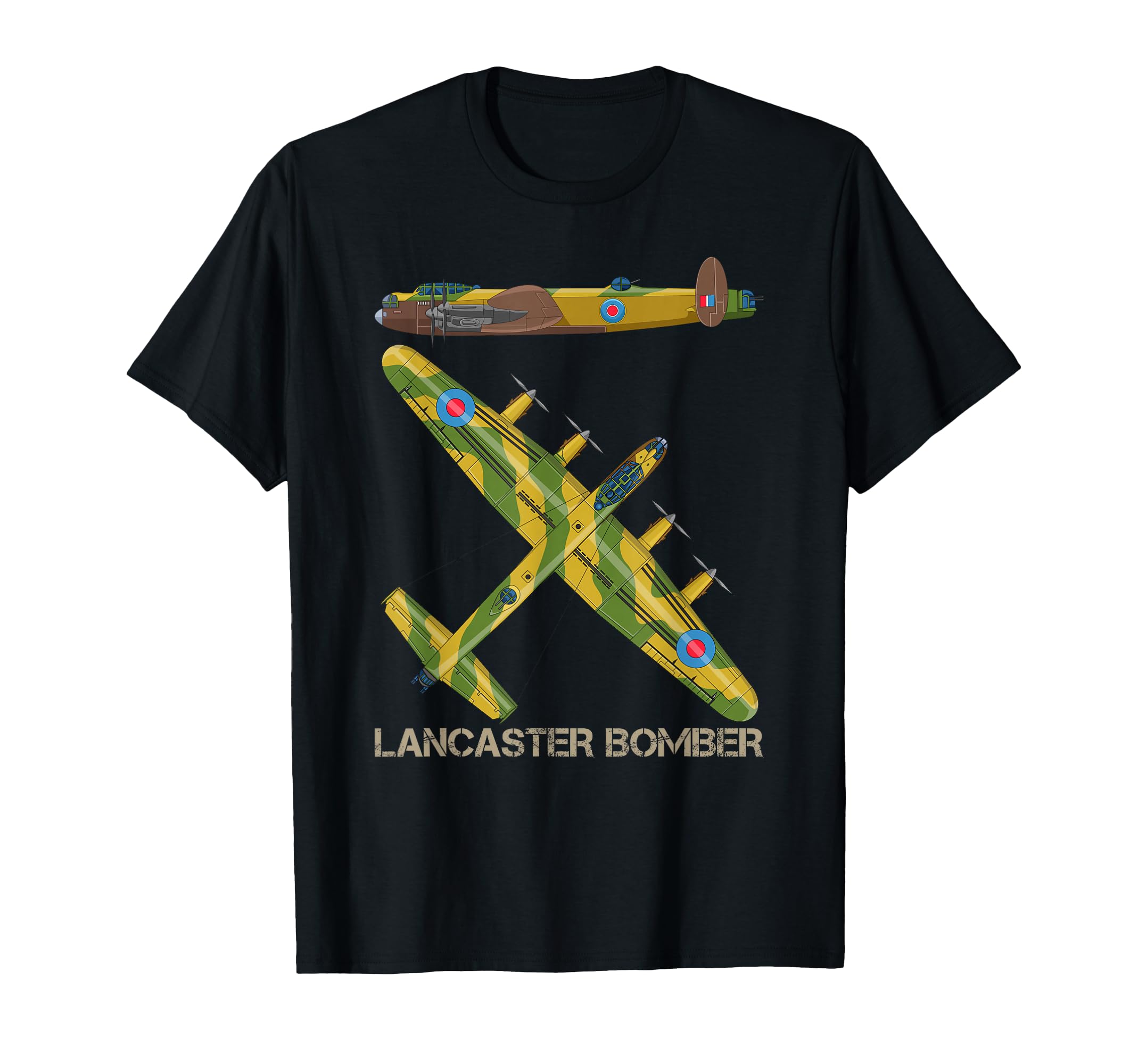 Lancaster Bomber WW2 British Aircraft Plane Diagram T-Shirt