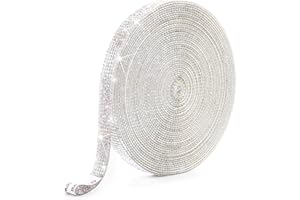 Self Adhesive Crystal Rhinestone Diamond Ribbon, Sparkling DIY Decoration Sticker, 0.51" * 3 Yard Diamond Tape Roll, 6 Rows w