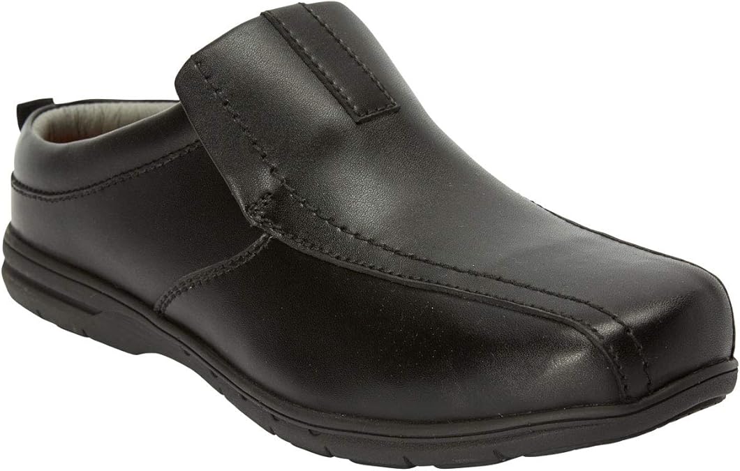 mens leather clogs wide width