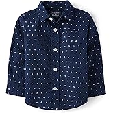 The Children's Place Big Boys' Long Sleeve Poplin Button Down Shirt