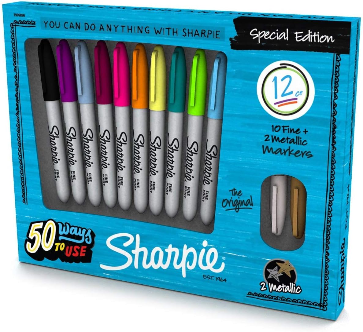 Visual Arts Craft Supplies & Tools Rendering 12 Sharpie Permanent Blue King Size Markers; Felt