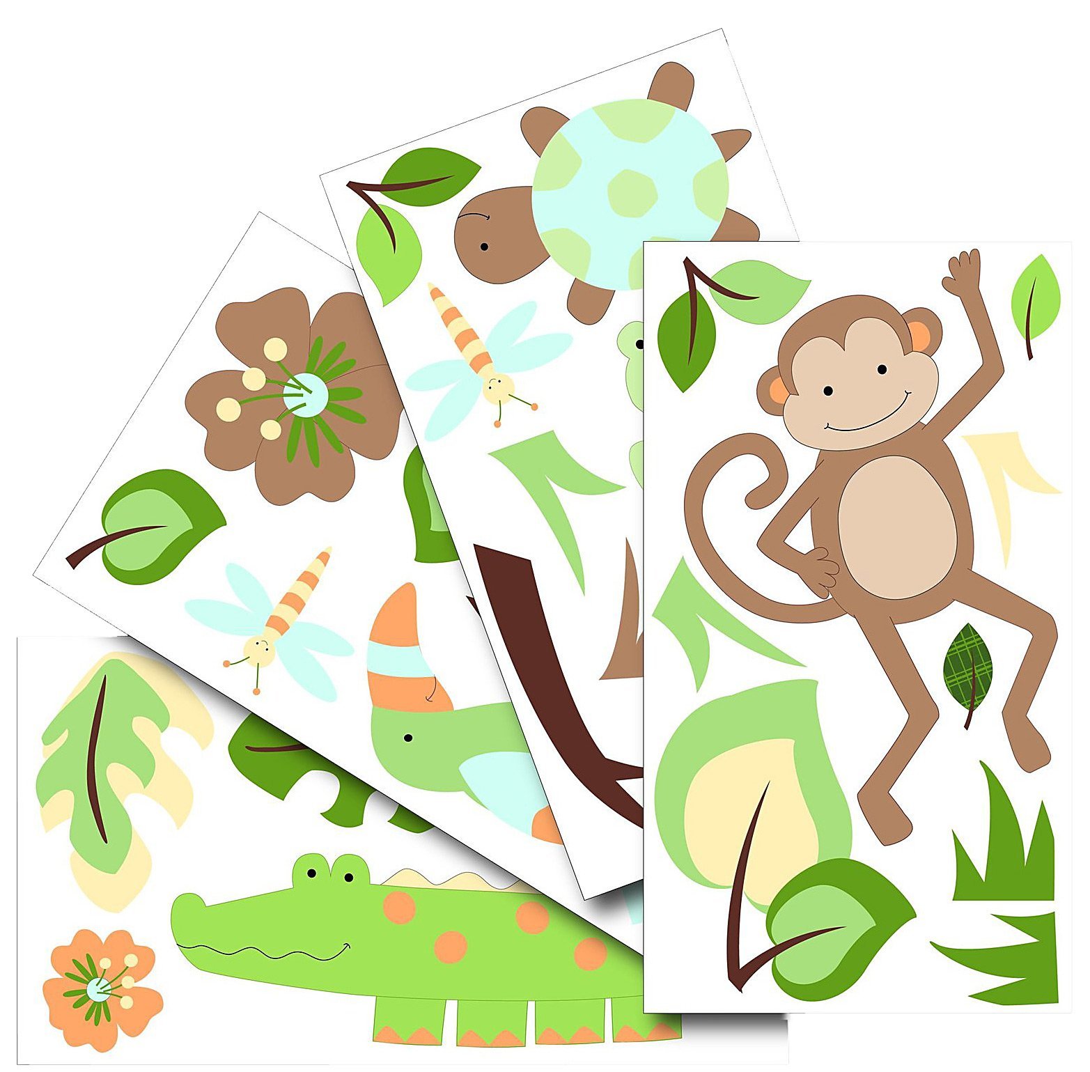 Lambs and Ivy Repositionable Children's Wall Stickers Papagayo Little Jungle