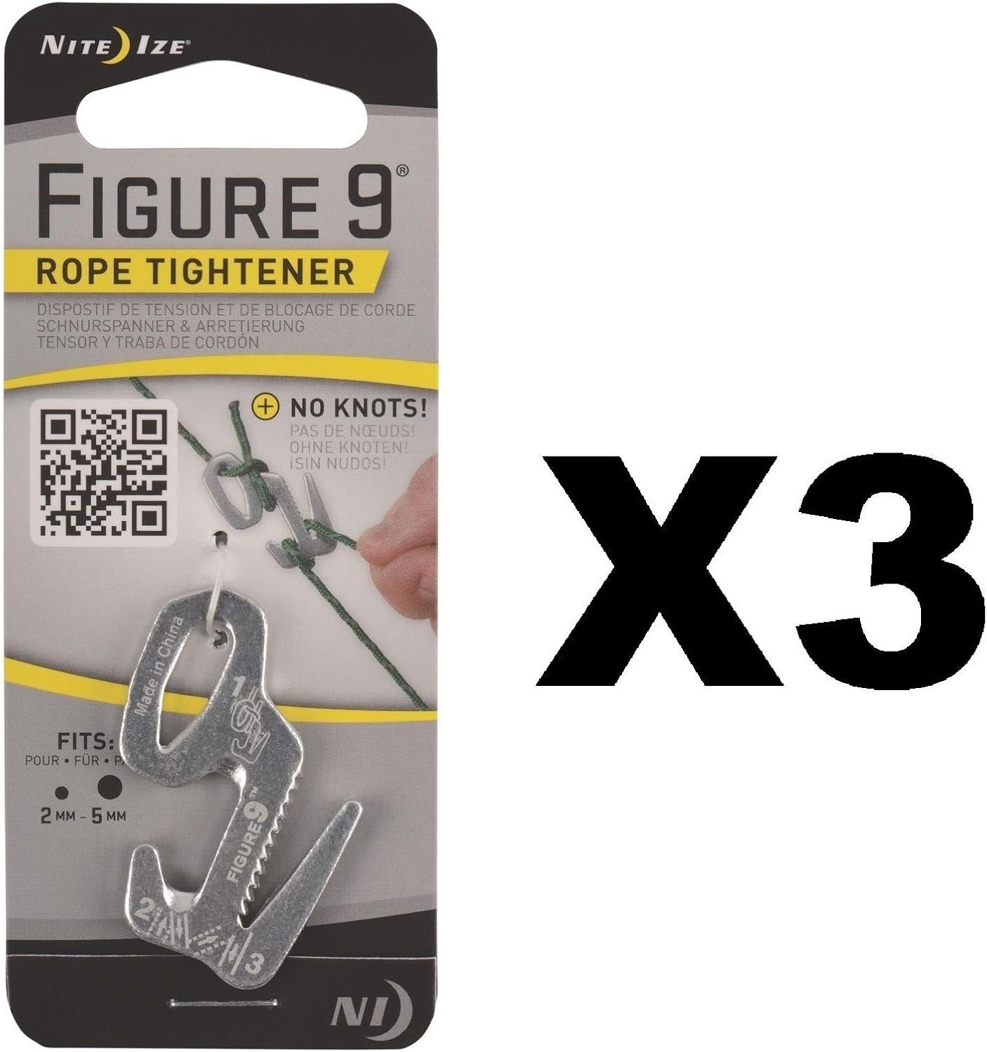 Nite Ize Figure 9 Rope Tightener Small Aluminum Tie Down