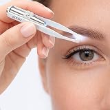 Sensica Eyebrow Tweezers with Light LED Slant Tips Long Arms 3 Batteries view 9