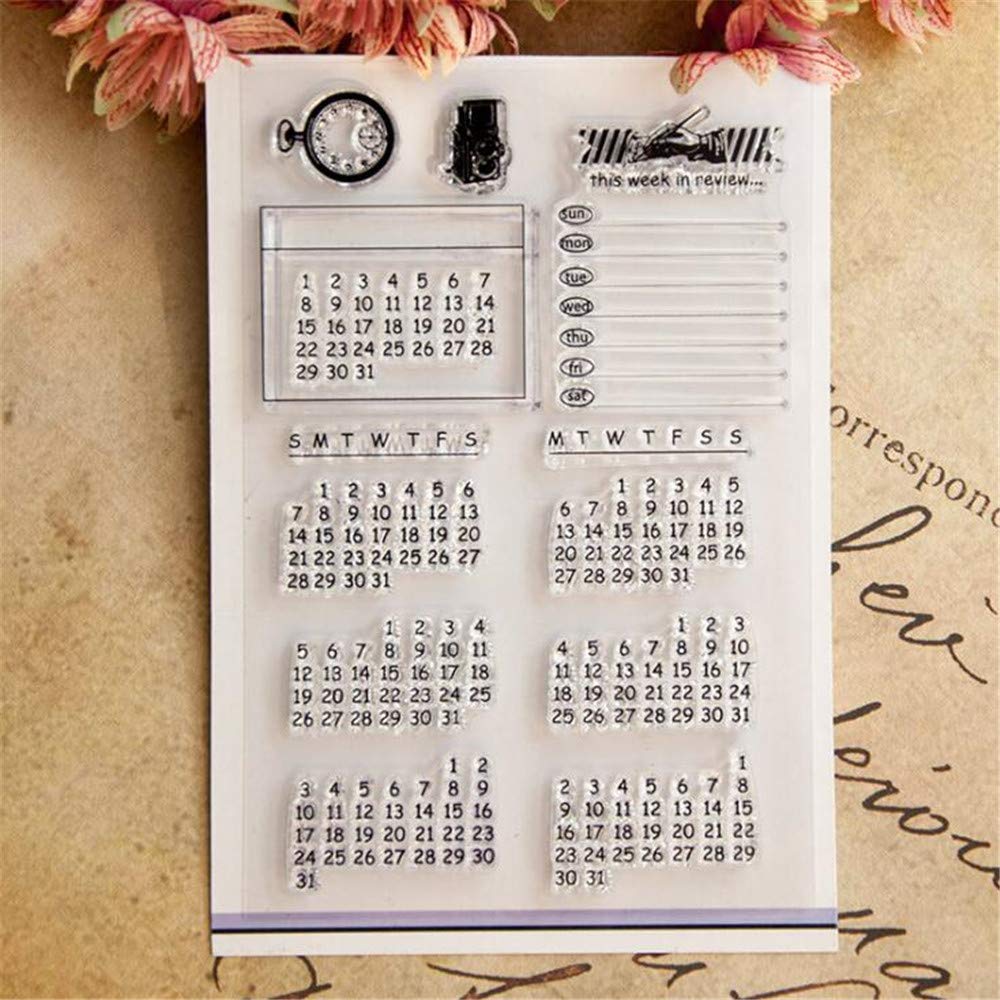 Joyful Home 1pc Calenda Rubber Clear Stamp for Card Making Decoration and Scrapbooking