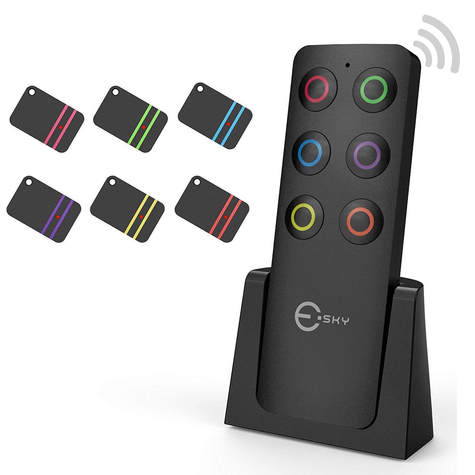 Esky Localisateur de clés, d\'Objets Perdus sans Fil Key Finder avec 6 récepteurs RF, pour trouver Ses clés, Son Portefeuille, ou Son Animal de Compagnie meilleurs cadeaux Noël