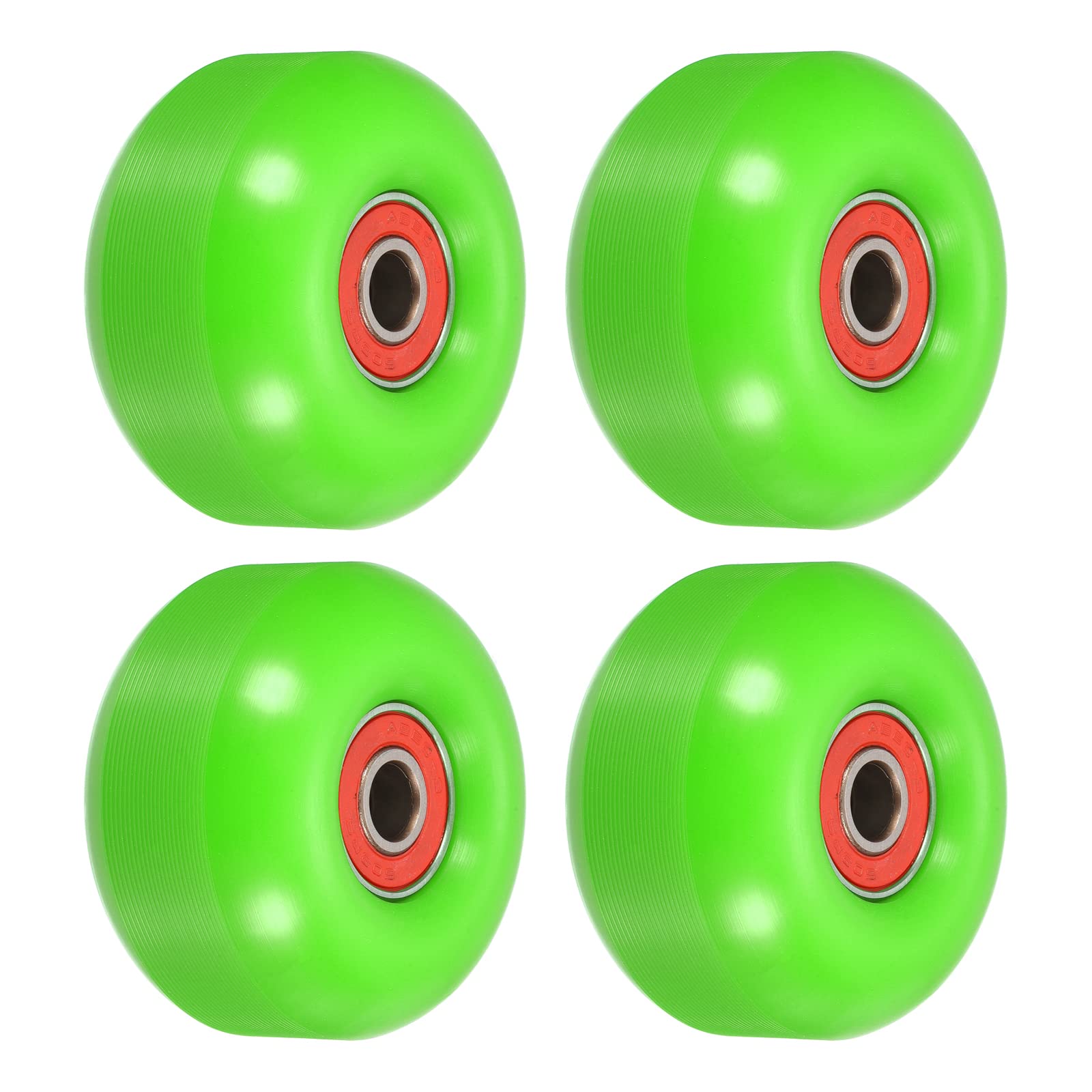 PATIKIL 52mm Skateboard Wheels with Bearings, 4 Pack Street Wheels for Skateboards Cruiser Wheel Replacement 95A, Green Red