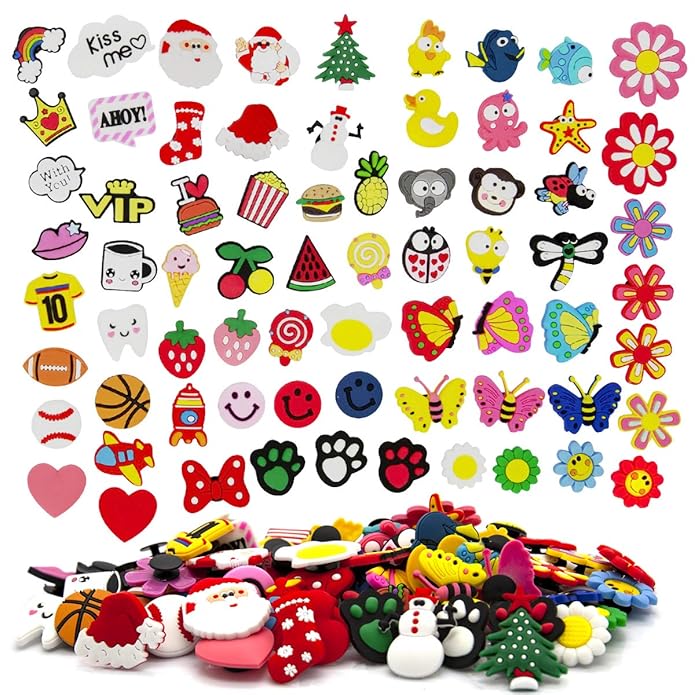 70pcs Different Shape Shoe Charms Cute Jibbitz Fits for Crocs Clog