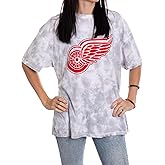 Calhoun NHL Womens Oversized Loose Fit Drop Shoulder Tie Dye Crewneck Short Sleeve T-Shirt