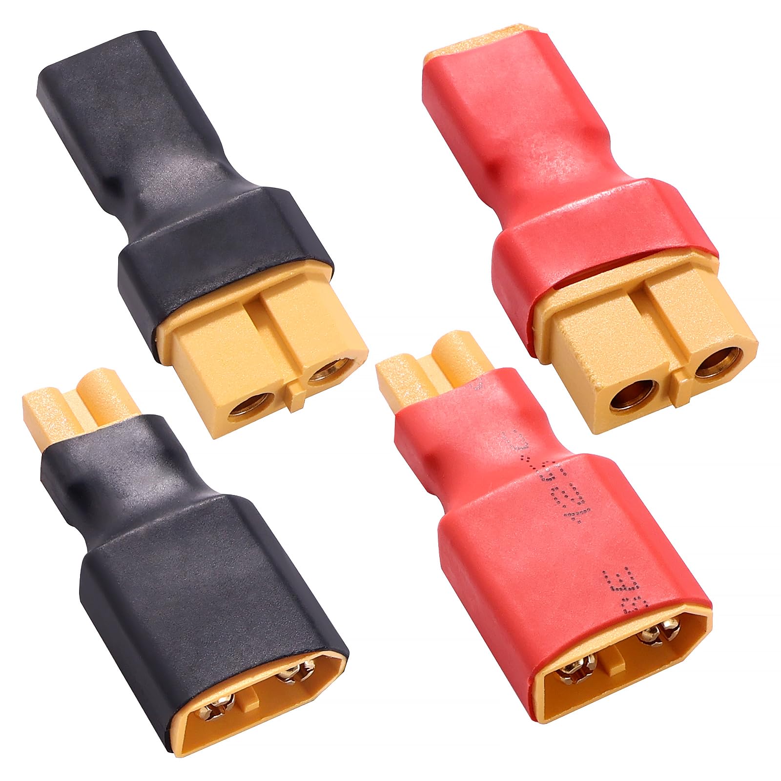 Lyeteung 4 PCS XT60 to XT30 Adapter, XT30 Male / Female to XT60 Male / Female Plug Connector, for RC LiPo Battery