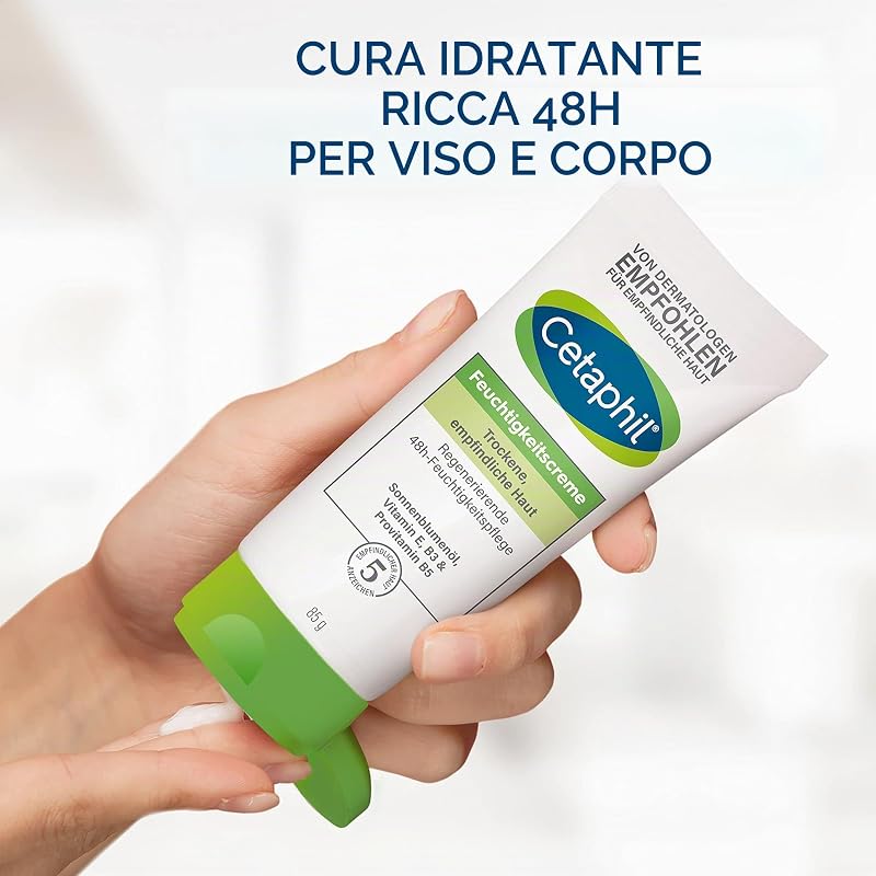 Lozione idratante, 460 ml e idratante, 85 g, per pelli secche e sensibili al corpo e al viso, idrata intensamente 48 ore, clinicamente testata su pelli sensibili