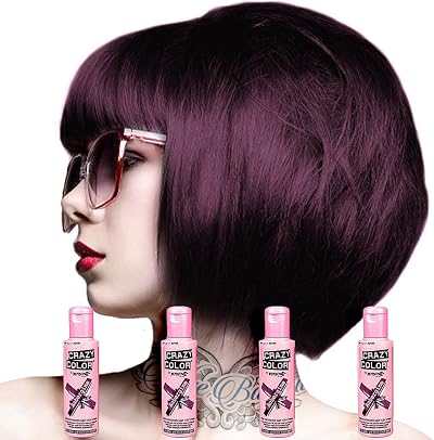 Crazy Color Semi-Permanent Hair Dye 4 Pack 100ml Aubergine