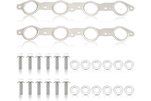 AUTOKAY 12617944 Exhaust Manifold Header Gasket & Bolt Fit for Chevrolet Silverado Camaro GMC Sierra LS series
