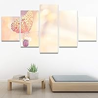 SIGNWIN 5 Panel Canvas Wall Art Modern Art Bee Butterfly Colorful Contemporary Insects Multicolor Photography for Home Decorations Ready to Hang - 60