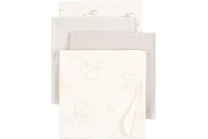 Carter's Baby Unisex Receiving Blankets 4-Pack (Cream Elephant)