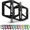 BUCKLOS Mountain Bike Pedals MTB Pedals Flat, Adult Bicycle Road Bike Large Platform Nylon Non-Slip Pedal for Gravel Bike/Hybrid Bike 9/16"