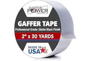 Real Premium Grade Gaffer Tape by GafferPower® - Made in the USA - White 2 in X 30 yds – Heavy Duty Gaffer's Tape - Non-Refle