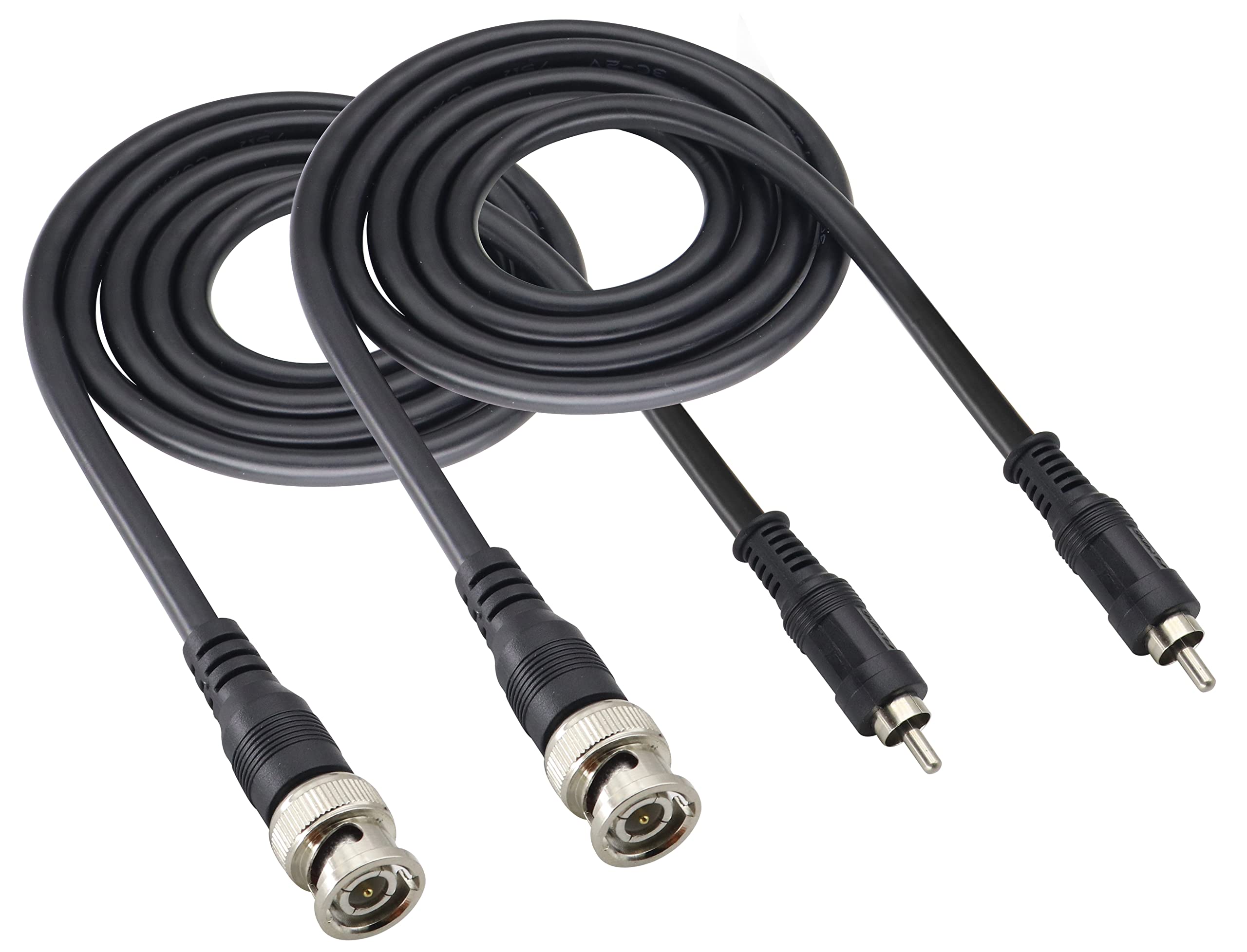 Photo 1 of HCFeng BNC to RCA Adapter Cable R-C-A Ma-le to B-N-C Male 75 Ohm Coaxial Composite Video Connector Cable RG59U B-N-C Ma-le to R-C-A Male Video Cable for CCTV Camera System[2pack/3.3ft]