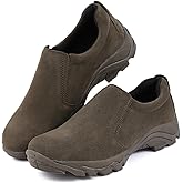 R RUNFUN Men's Leather Slip-on Shoes, Lightweight Comfortable Versatile Stylish Loafers with Steel Shank