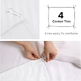 MOONLIGHT20015 Single Duvet Cover Set Reversible Stripes Satin Bedding White view 4