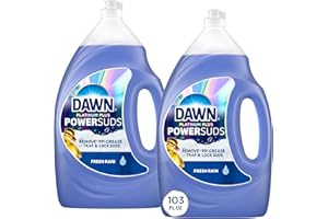Dawn Platinum Plus PowerSuds Dish Soap Liquid, Dishwashing Liquid, Dish Detergent, Fresh Rain Scent, 51.5 fl oz (Pack of 2)