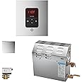 Mr.Steam eSeries MS400EC1 9kW Steam Bath Generator at 240V with iTempo Square Control Polished Chrome with matching AromaSteam SteamHead, and AutoFlush (max 257 cubic feet)