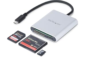 StarTech.com USB 3.0 Flash Memory Multi-Card Reader/Writer with USB-C - SD microSD and CompactFlash Card Reader w/Integrated 