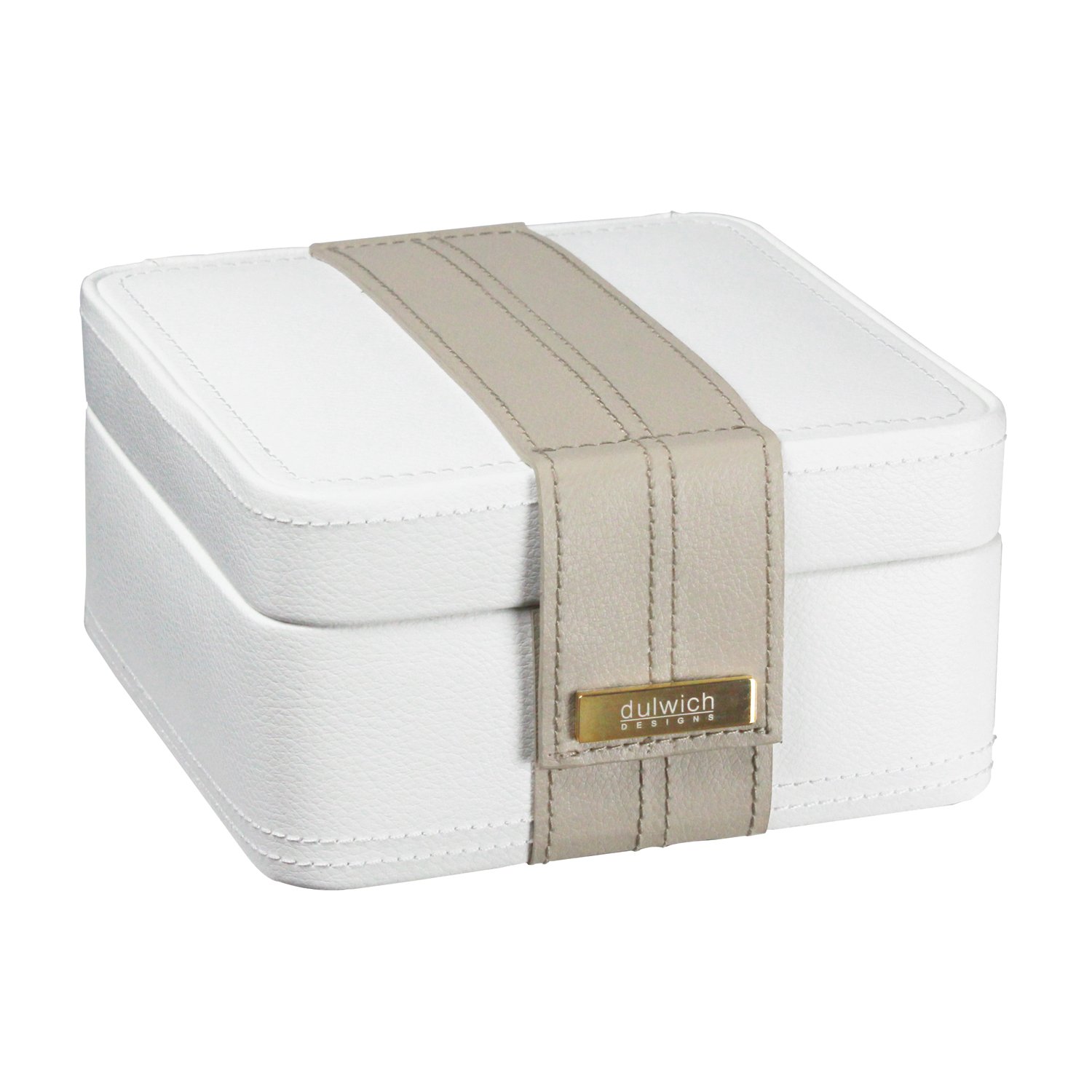 Dulwich Designs jewellery organiser |cream & mink two-tone earring box