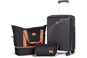 CONCEPTEN Carry On Luggage 22x14x9 Airline Approved, 20-inch Hard Shell Suitcases with Wheels, PP Lightweight Carry on Suitcase with TSA Lock