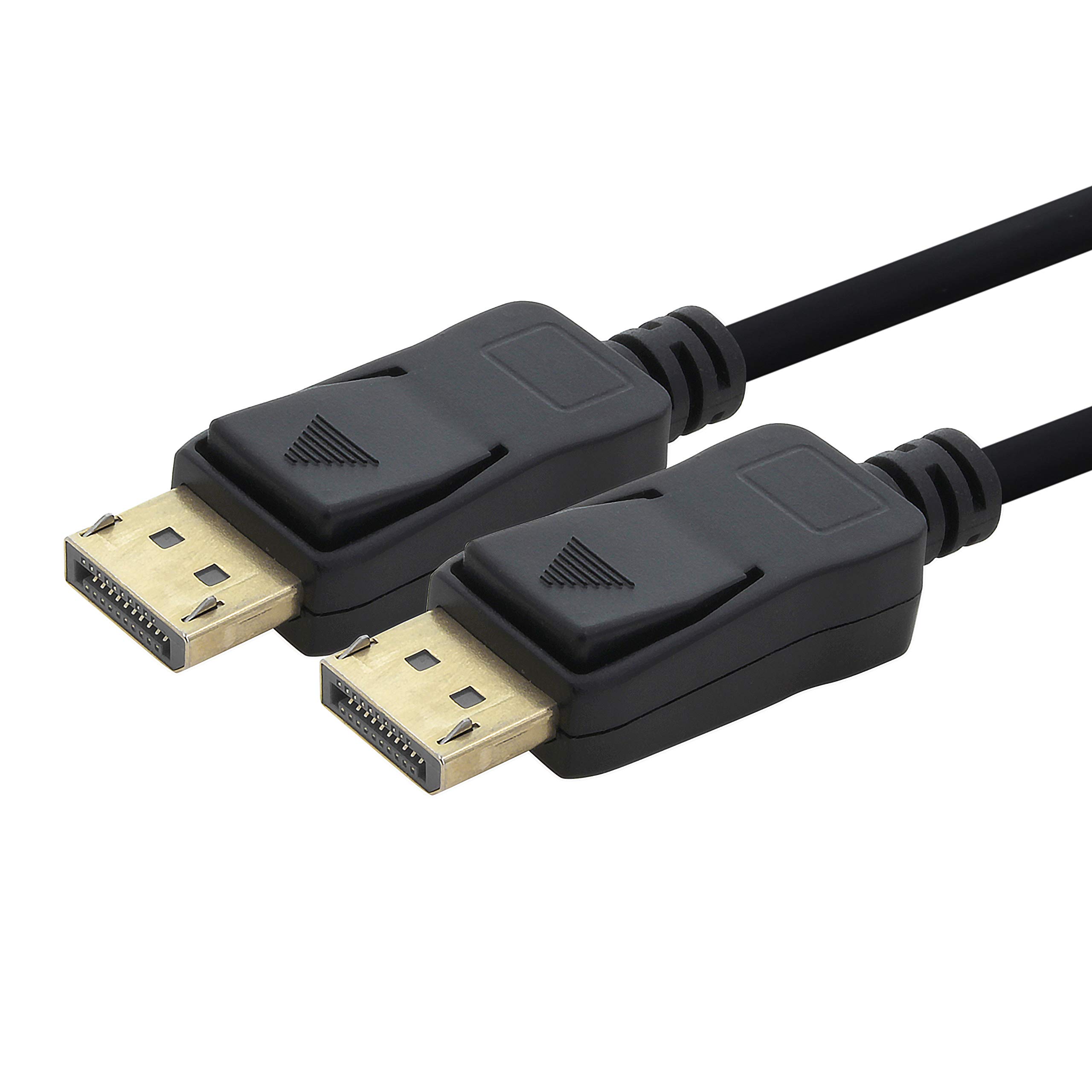 1aTTack.de 2 x DP cable 4K 60Hz - 2m -Displayport cable, DP 1.2 bandwidth of max. 21.6 Gbit s 4K2K 60 Hz compatible with 1.1, HDCP, DPCP black
